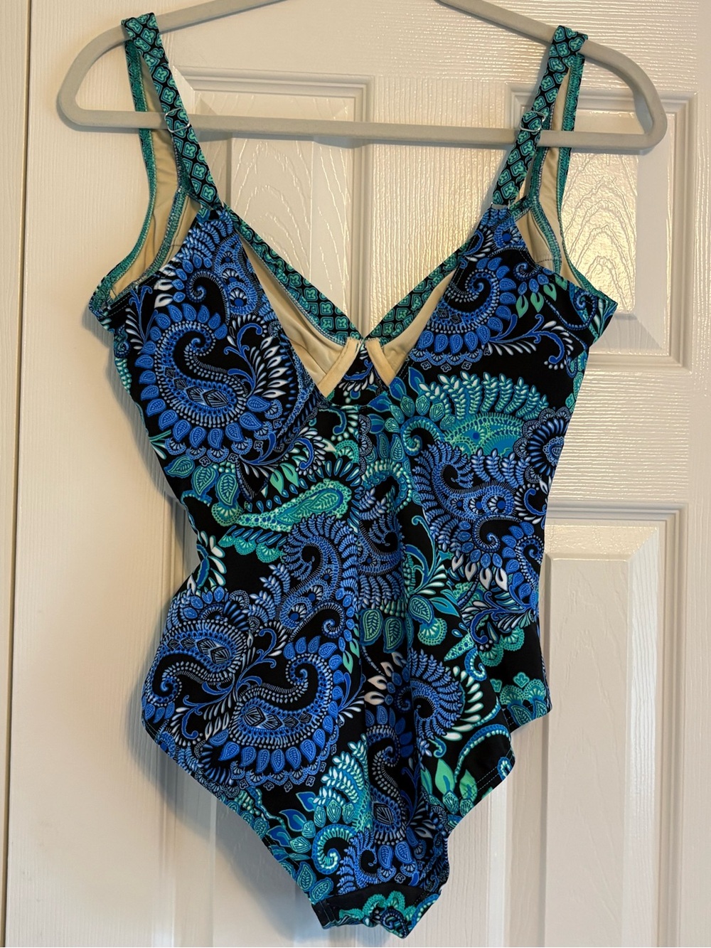 Miraclesuit Blue & Teal Paisley Woman’s One-Piece Swimsuit - Picture 3 of 7